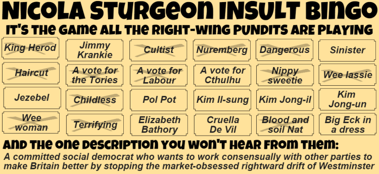 Nicola Sturgeon insult bingo